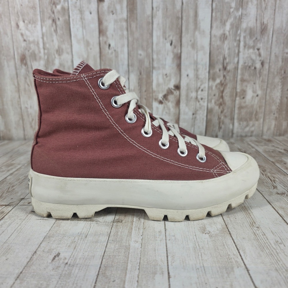 Converse Chuck Taylor All Star Lugged High‎ Top Burgundy White Women's Size 6.5